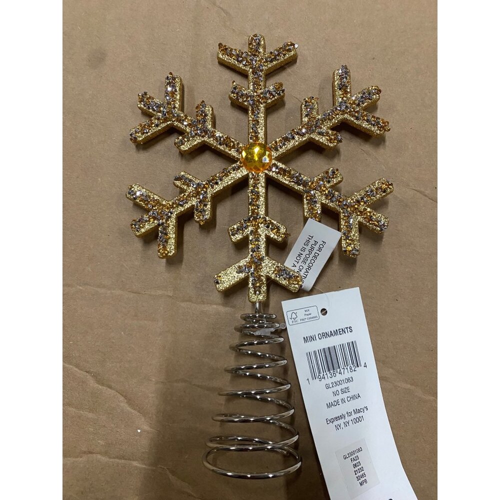 Holiday Lane Minis Beaded Glitter Snowflake Tree Topper Multi New With Tag